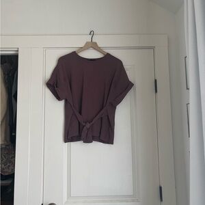 Express Tie-Front Top - Mauve